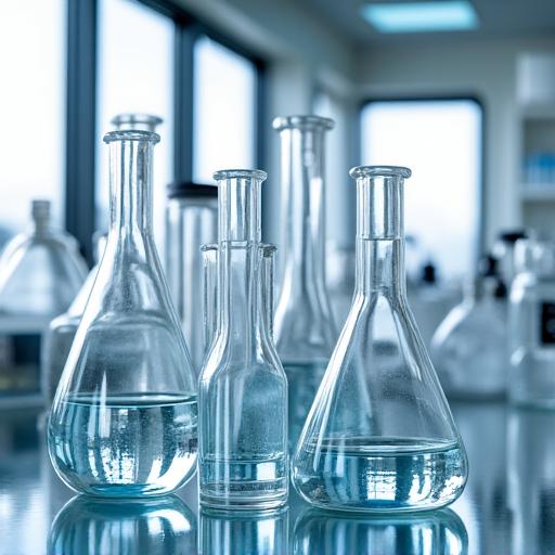 Apparecchiatura di estrazione in vetro in un laboratorio pulito.