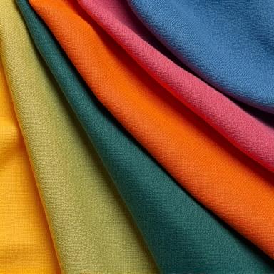Campioni di tessuto tinti con colori naturali vivaci.